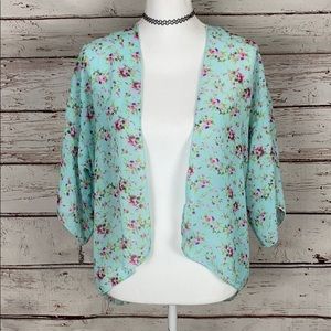 Noble U Teal Floral Kimono Small